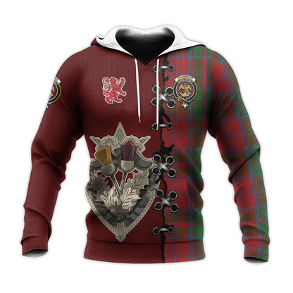 Printivon Drummond Tartan Hoodie Lion Rampant And Celtic Thistle Style