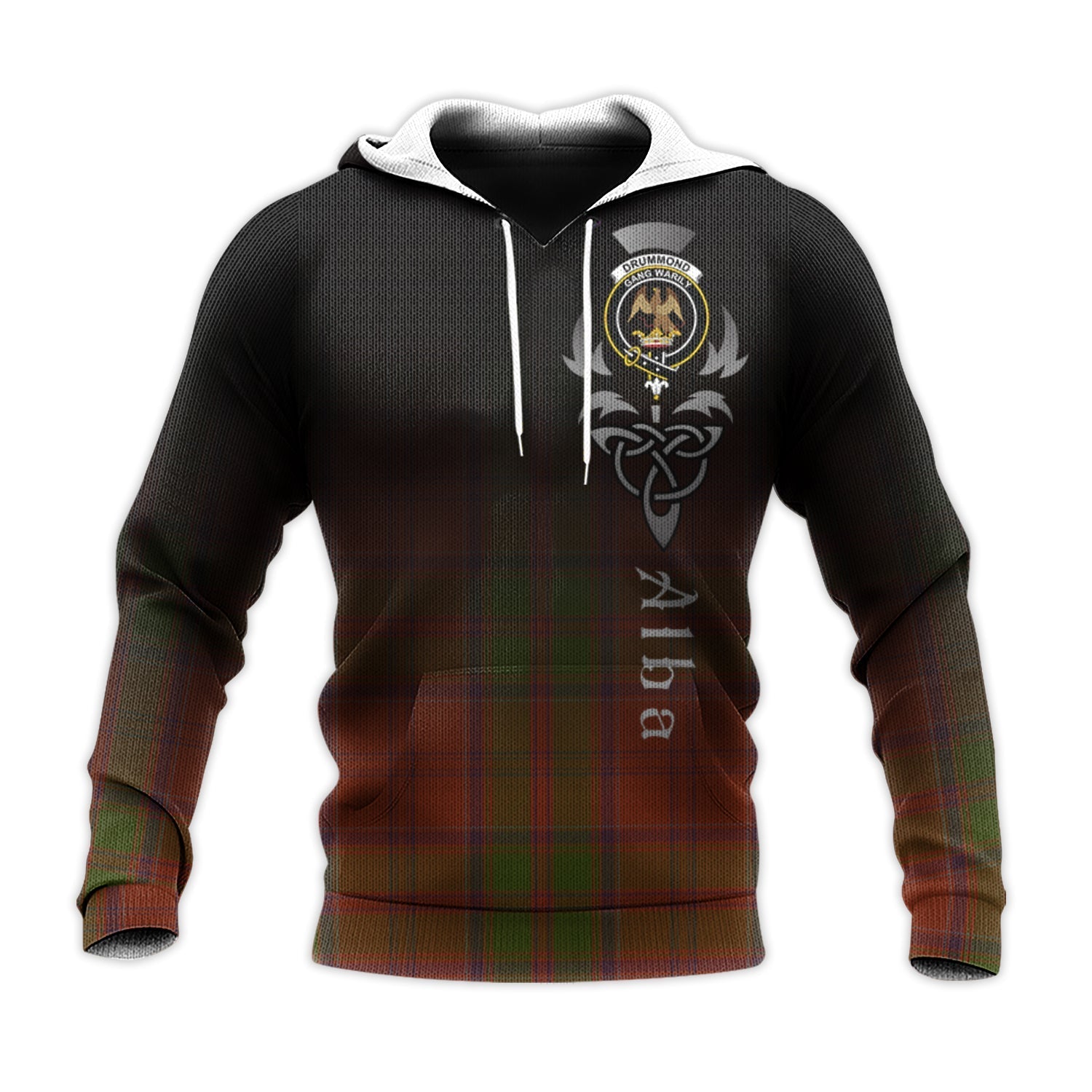 Printivon Drummond Clan Tartan Crest Alba Celtic Hoodie