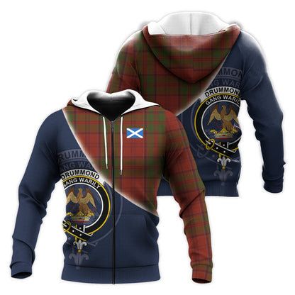 Printivon Drummond Clan Tartan Scottish Crest Hoodie