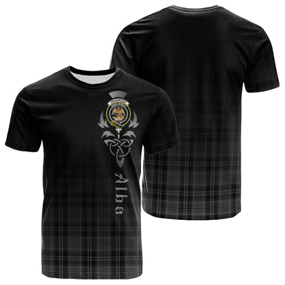 Printivon Drummond Grey Tartan Crest Alba Celtic T Shirt