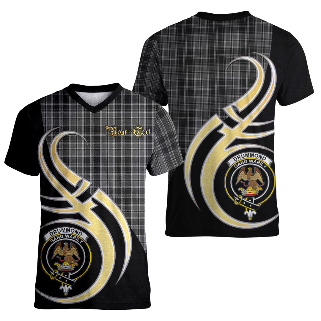 Printivon Drummond Grey Tartan Crest Believe In Me T Shirt