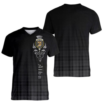 Printivon Drummond Grey Tartan Crest Alba Celtic T Shirt