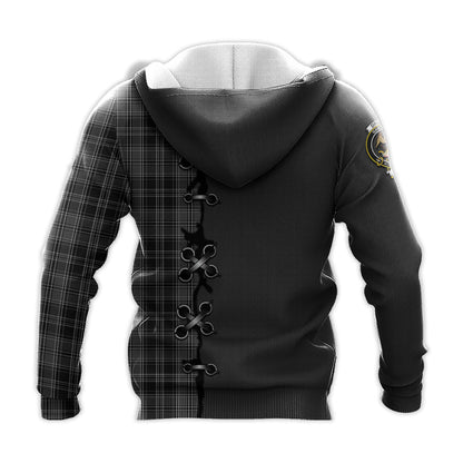 Printivon Drummond Grey Tartan Hoodie Lion Rampant And Celtic Thistle Style