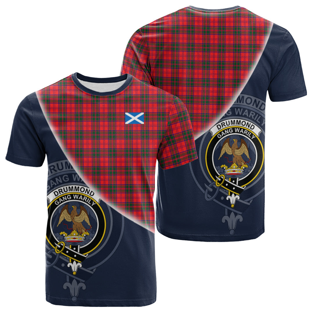Printivon Drummond Modern Tartan Scottish Crest T Shirt