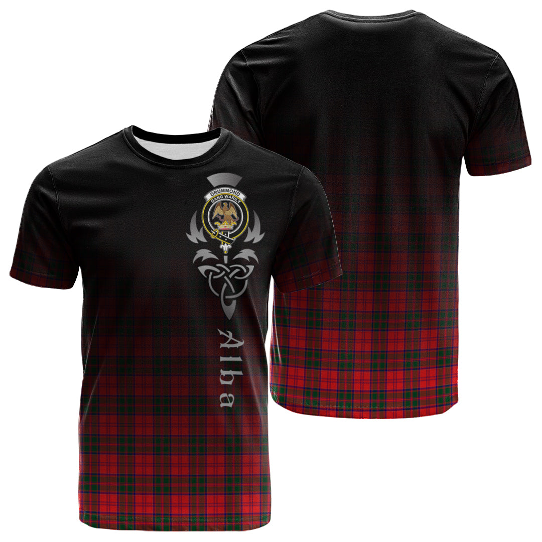 Printivon Drummond Modern Tartan Crest Alba Celtic T Shirt