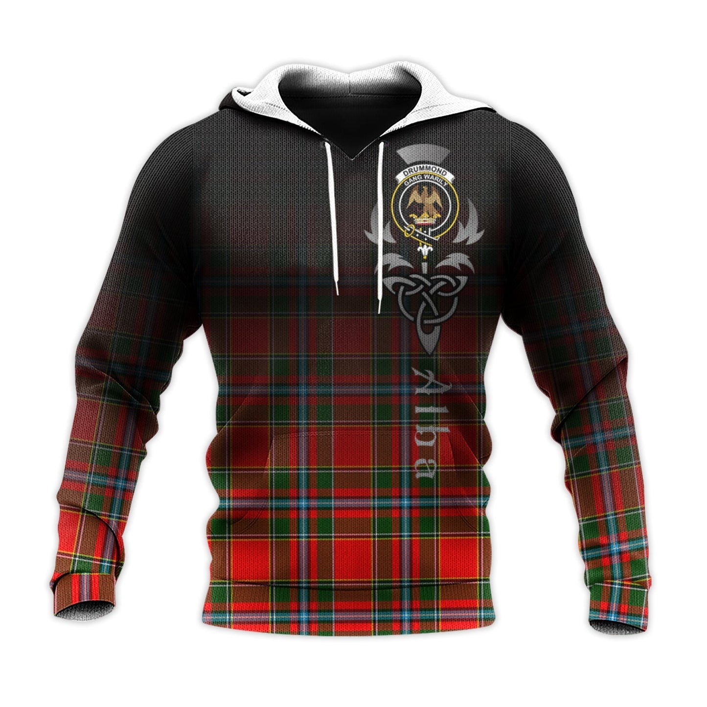 Printivon Drummond Of Perth Tartan Crest Alba Celtic Hoodie