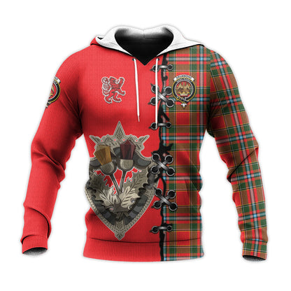 Printivon Drummond Of Perth Tartan Hoodie Lion Rampant And Celtic Thistle Style