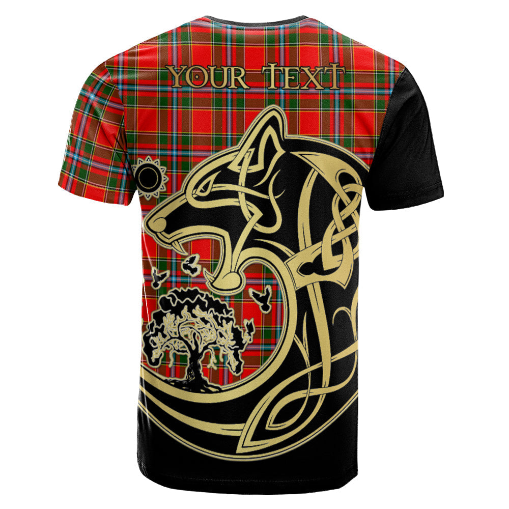 Printivon Drummond of Perth Crest Celtic Wolf Tartan T Shirt Custom Your Text