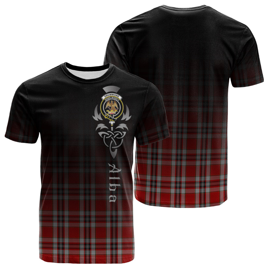 Printivon Drummond of Perth Dress Tartan Crest Alba Celtic T Shirt