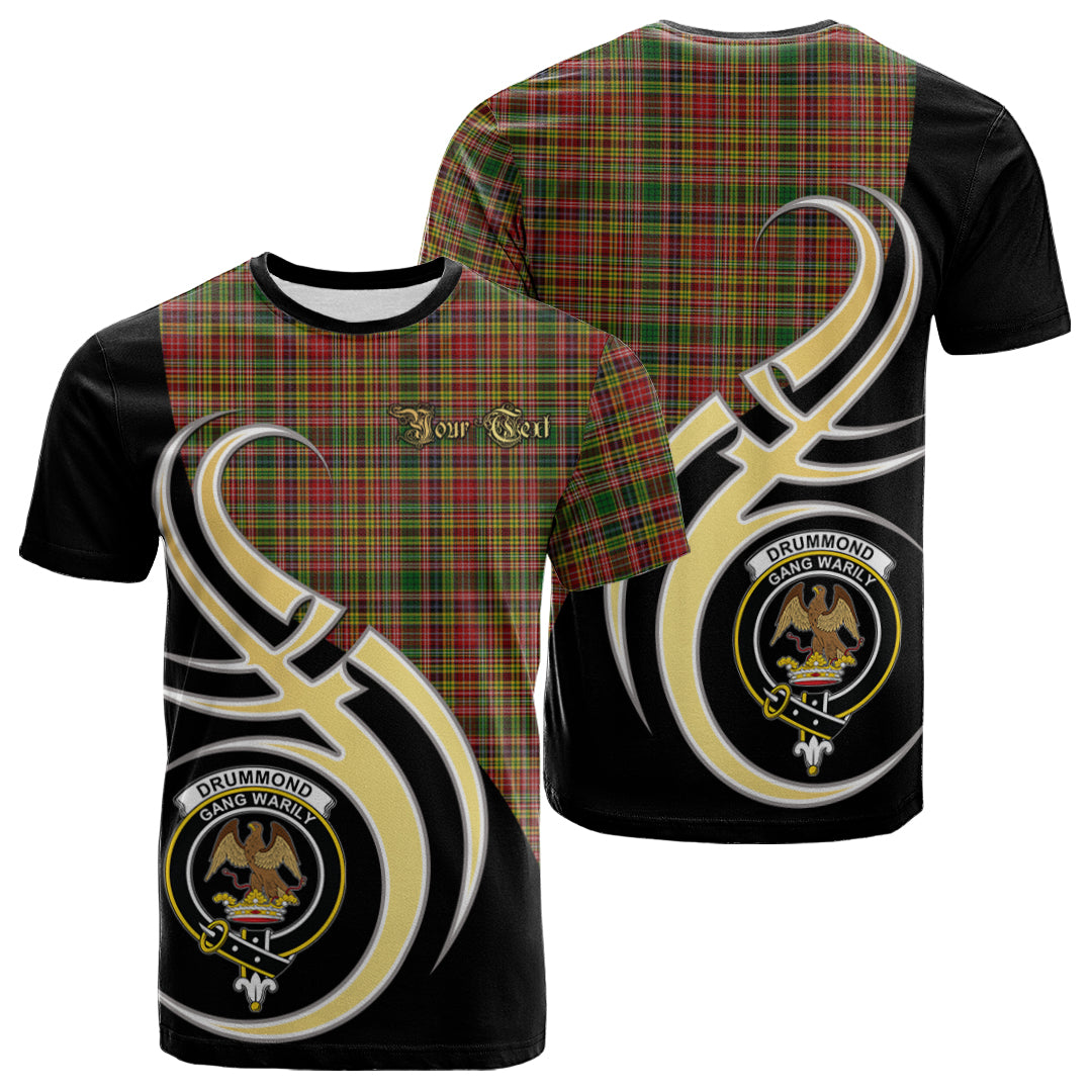 Printivon Drummond of Strathallan Tartan Crest Believe In Me T Shirt