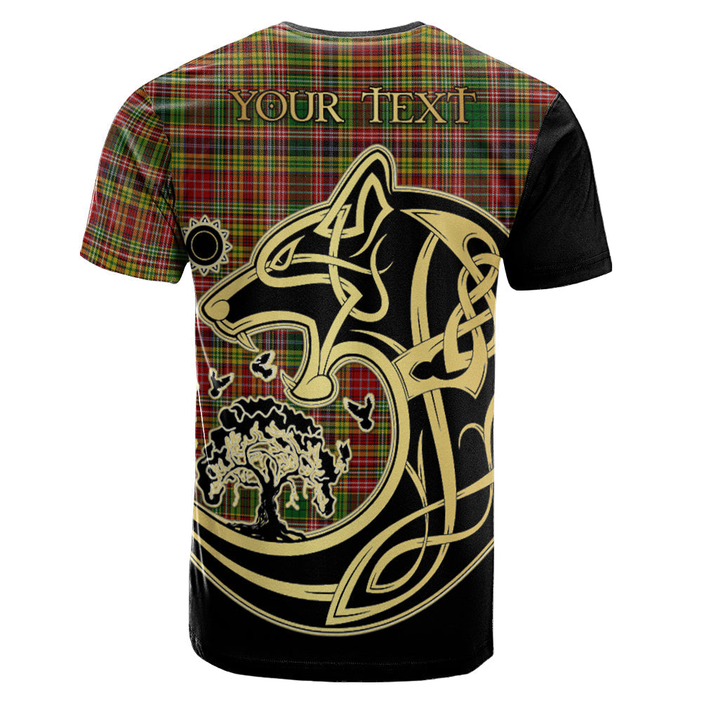 Printivon Drummond of Strathallan Crest Celtic Wolf Tartan T Shirt Custom Your Text