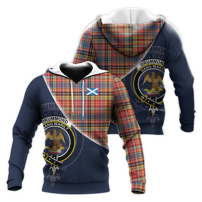 Printivon Drummond Of Strathallan Modern Tartan Scottish Crest Hoodie
