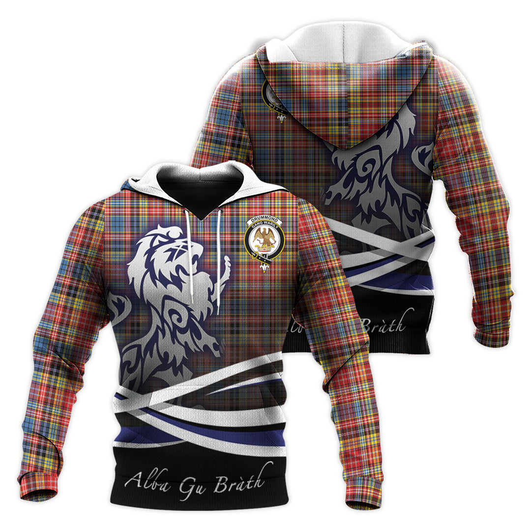 Printivon Drummond Of Strathallan Modern Tartan Scottish Lion Hoodie