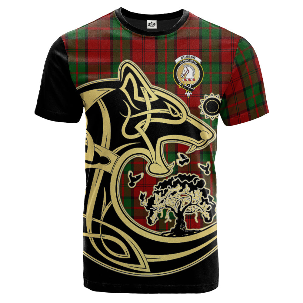 Printivon Dunbar Crest Celtic Wolf Tartan T Shirt Custom Your Text