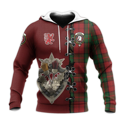 Printivon Dunbar Tartan Hoodie Lion Rampant And Celtic Thistle Style