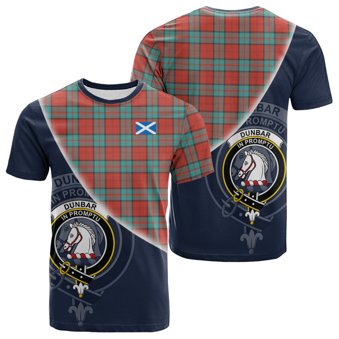 Printivon Dunbar Ancient Tartan Scottish Crest T Shirt