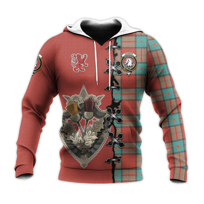 Printivon Dunbar Ancient Tartan Hoodie Lion Rampant And Celtic Thistle Style
