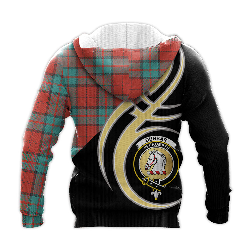 Printivon Dunbar Ancient Clan Believe In Me Crest Tartan Knitted Hoodie Custom Your Text