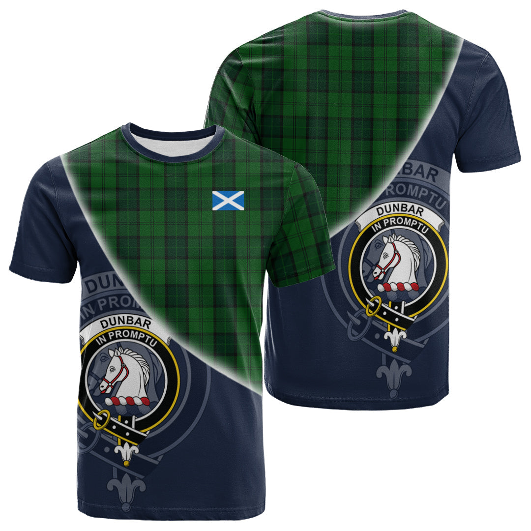 Printivon Dunbar Hunting Tartan Scottish Crest T Shirt