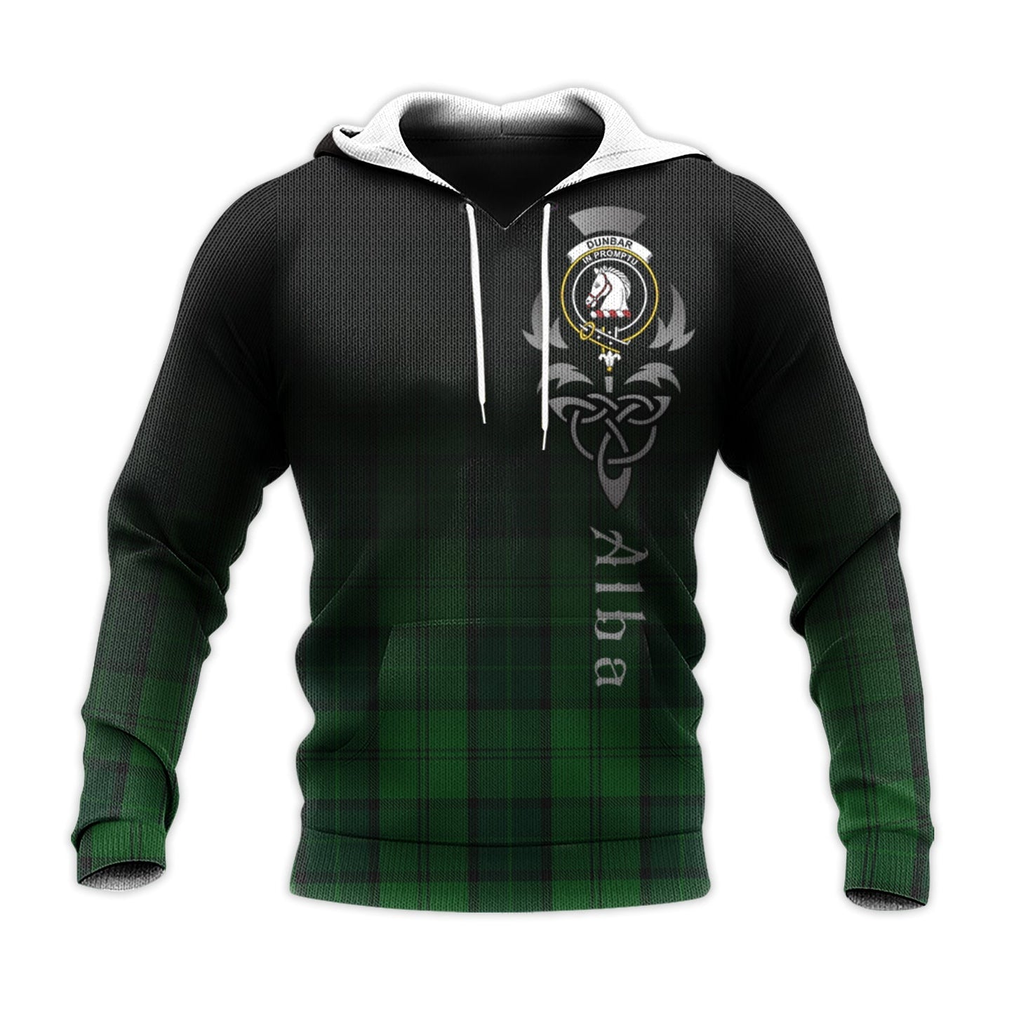 Printivon Dunbar Hunting Tartan Crest Alba Celtic Hoodie