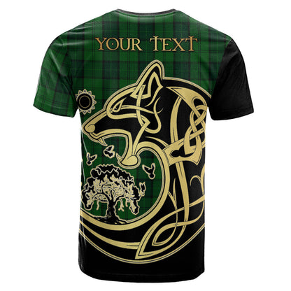 Printivon Dunbar Hunting Crest Celtic Wolf Tartan T Shirt Custom Your Text
