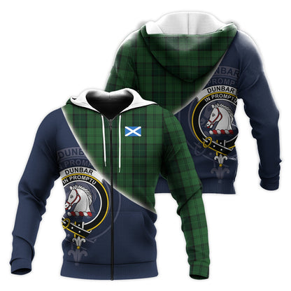 Printivon Dunbar Hunting Tartan Scottish Crest Hoodie