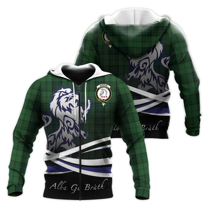 Printivon Dunbar Hunting Tartan Scottish Lion Hoodie