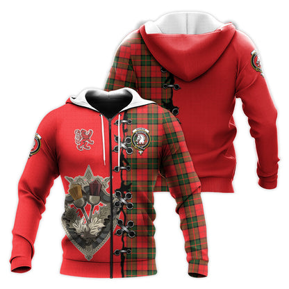Printivon Dunbar Modern Tartan Hoodie Lion Rampant And Celtic Thistle Style