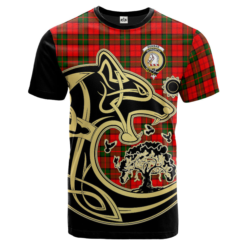 Printivon Dunbar Modern Crest Celtic Wolf Tartan T Shirt Custom Your Text