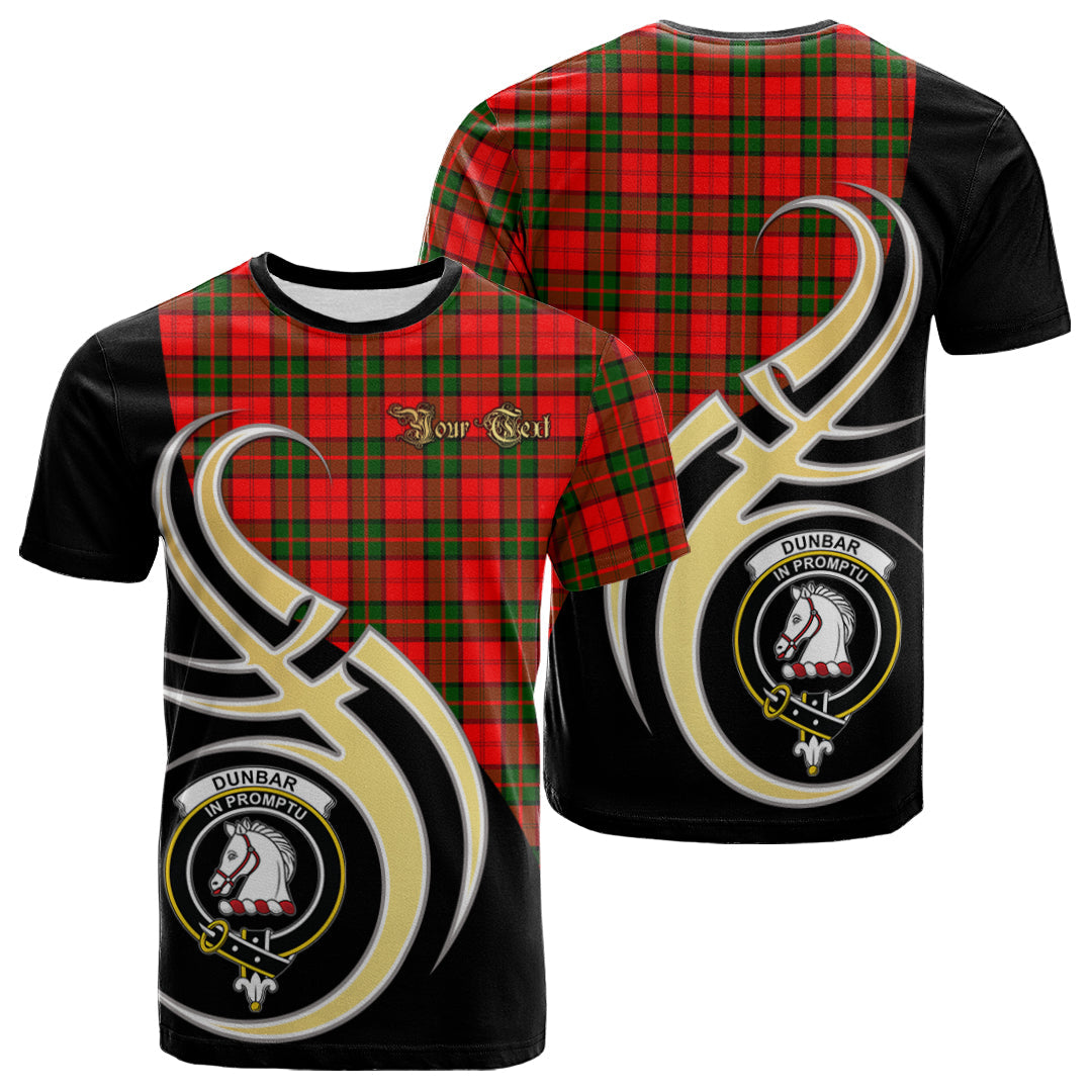 Printivon Dunbar Modern Tartan Crest Believe In Me T Shirt