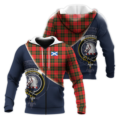 Printivon Dunbar Modern Tartan Scottish Crest Hoodie