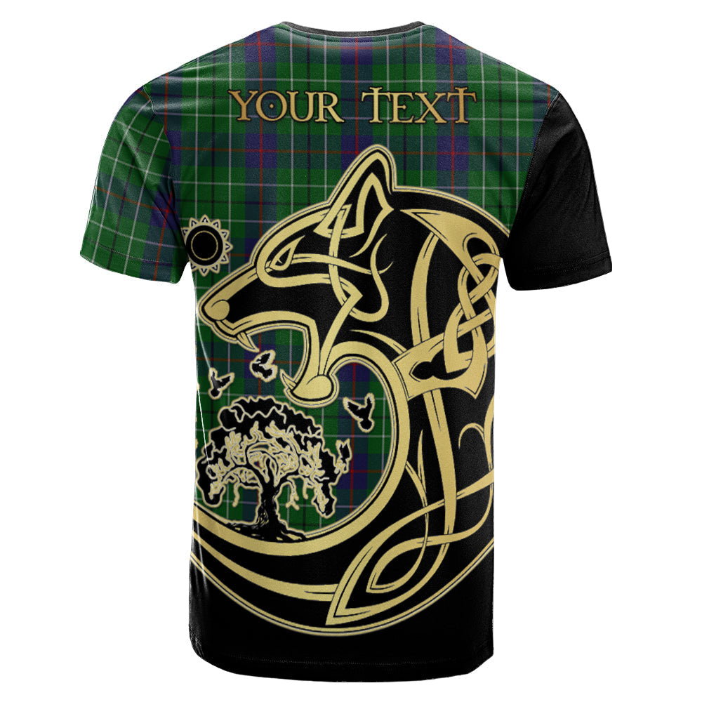 Printivon Duncan Crest Celtic Wolf Tartan T Shirt Custom Your Text