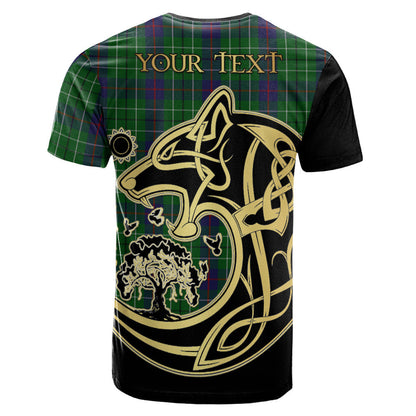 Printivon Duncan Crest Celtic Wolf Tartan T Shirt Custom Your Text