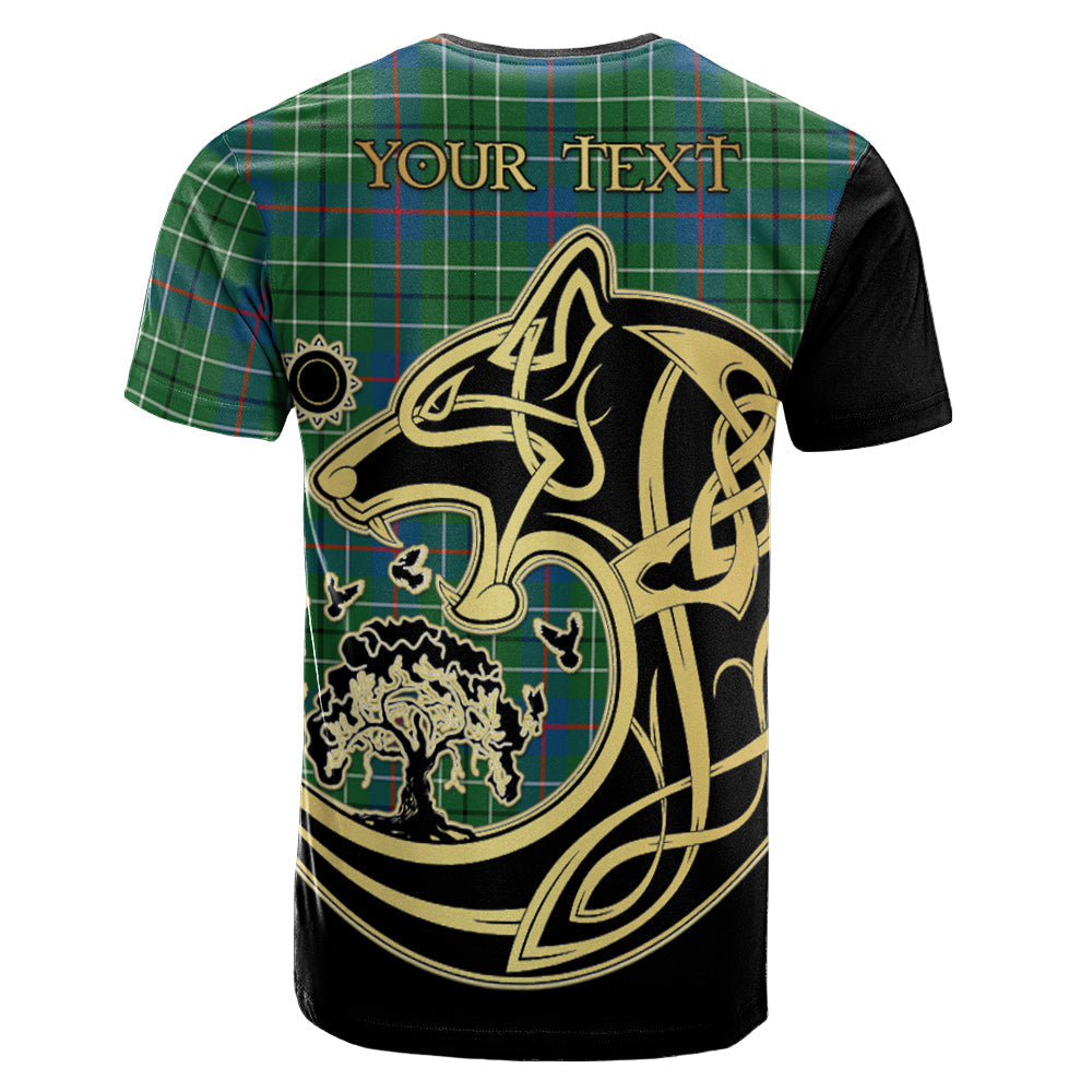 Printivon Duncan Ancient Crest Celtic Wolf Tartan T Shirt Custom Your Text
