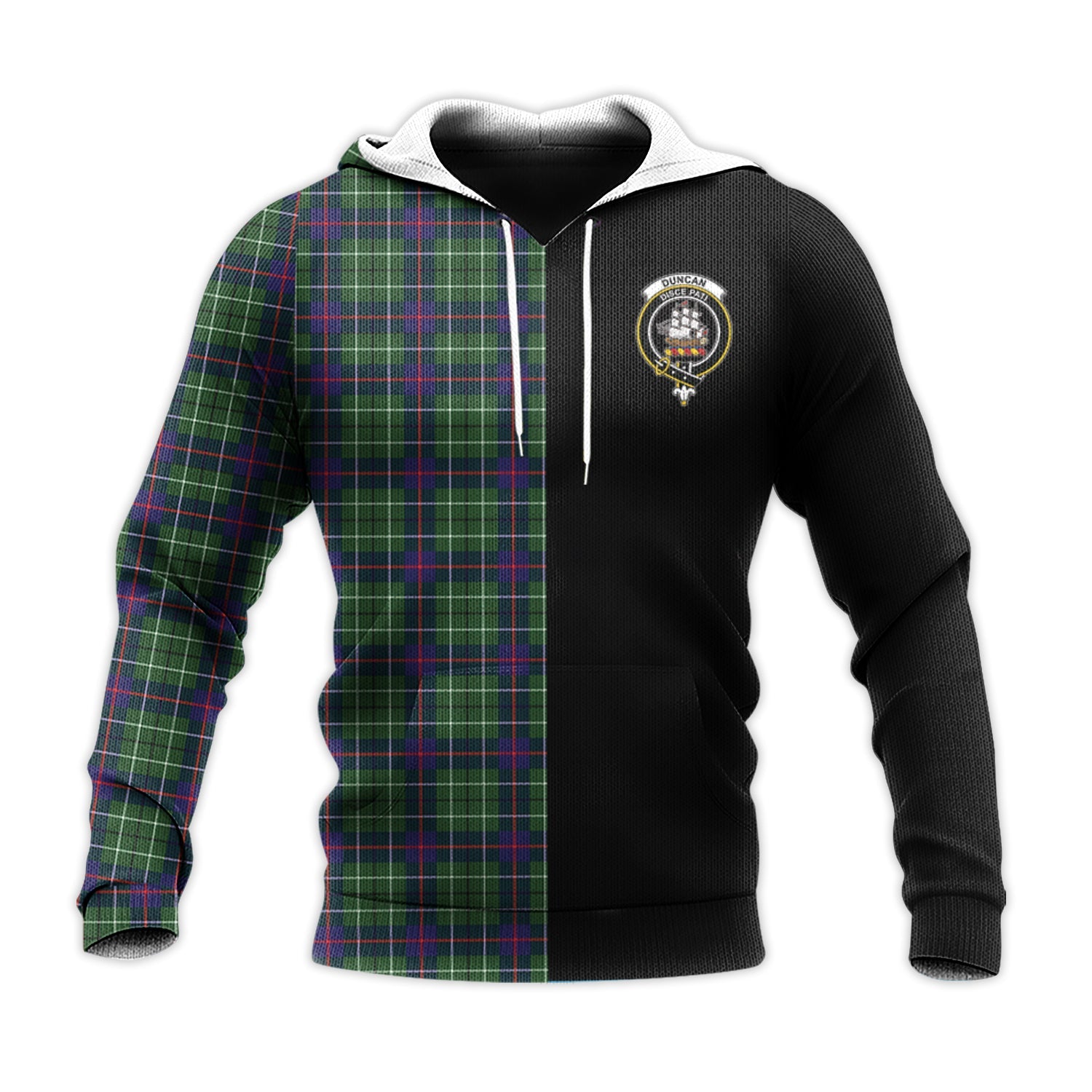 Printivon Duncan Modern Tartan Personalize Half Hoodie
