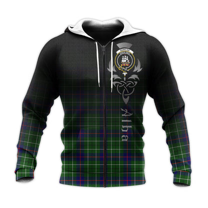 Printivon Duncan Modern Tartan Crest Alba Celtic Hoodie