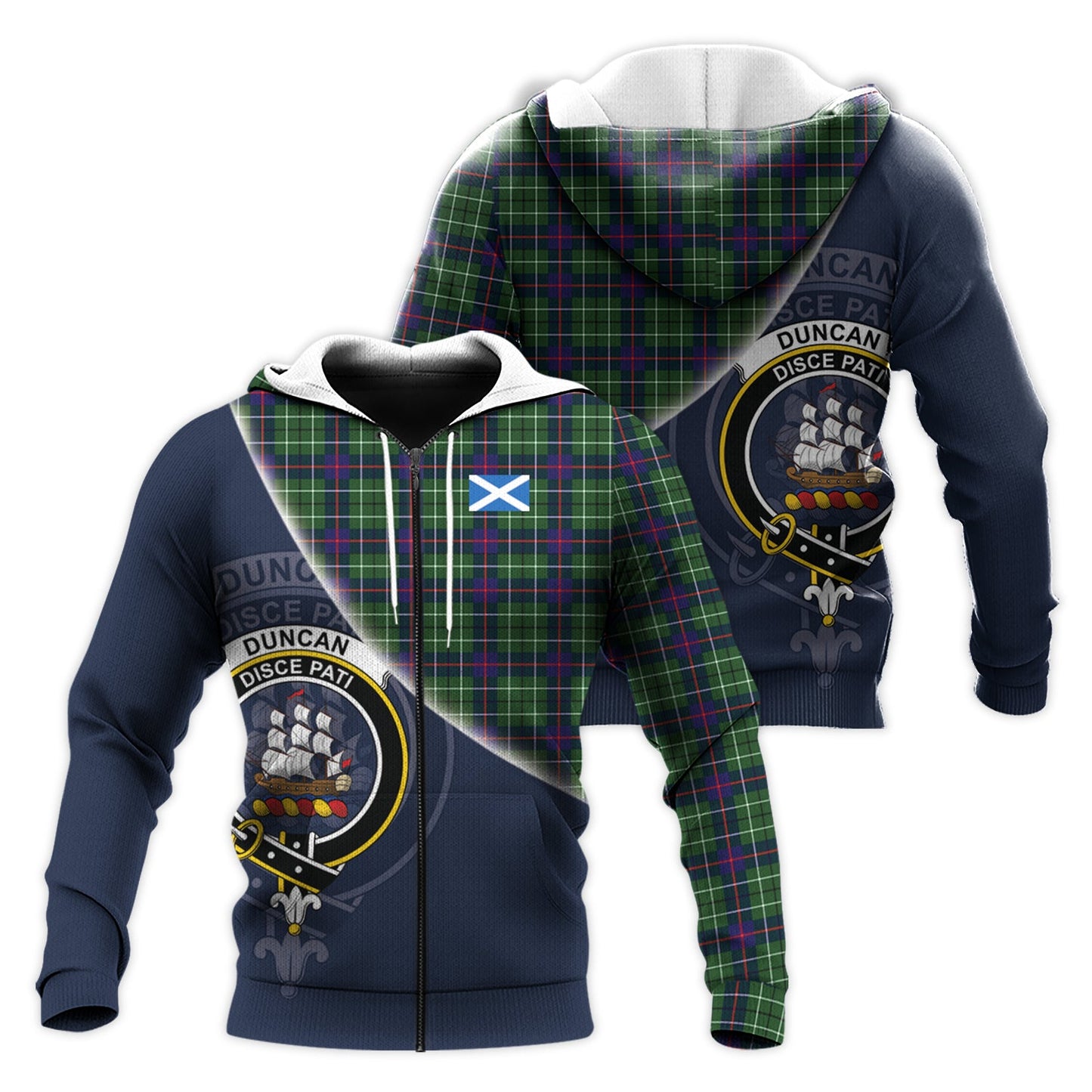 Printivon Duncan Modern Tartan Scottish Crest Hoodie