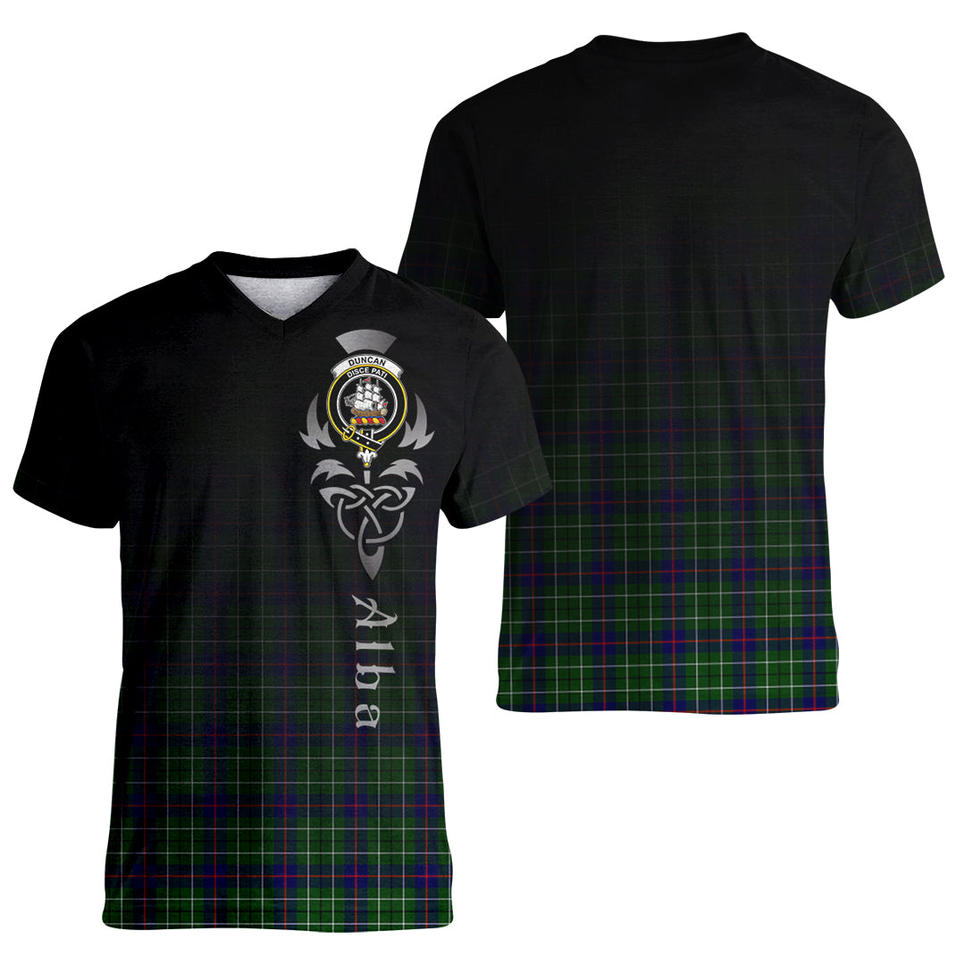 Printivon Duncan Modern Tartan Crest Alba Celtic T Shirt