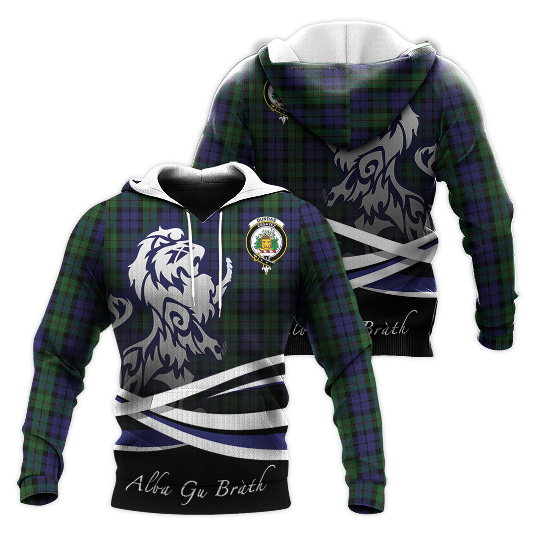 Printivon Dundas Tartan Scottish Lion Hoodie