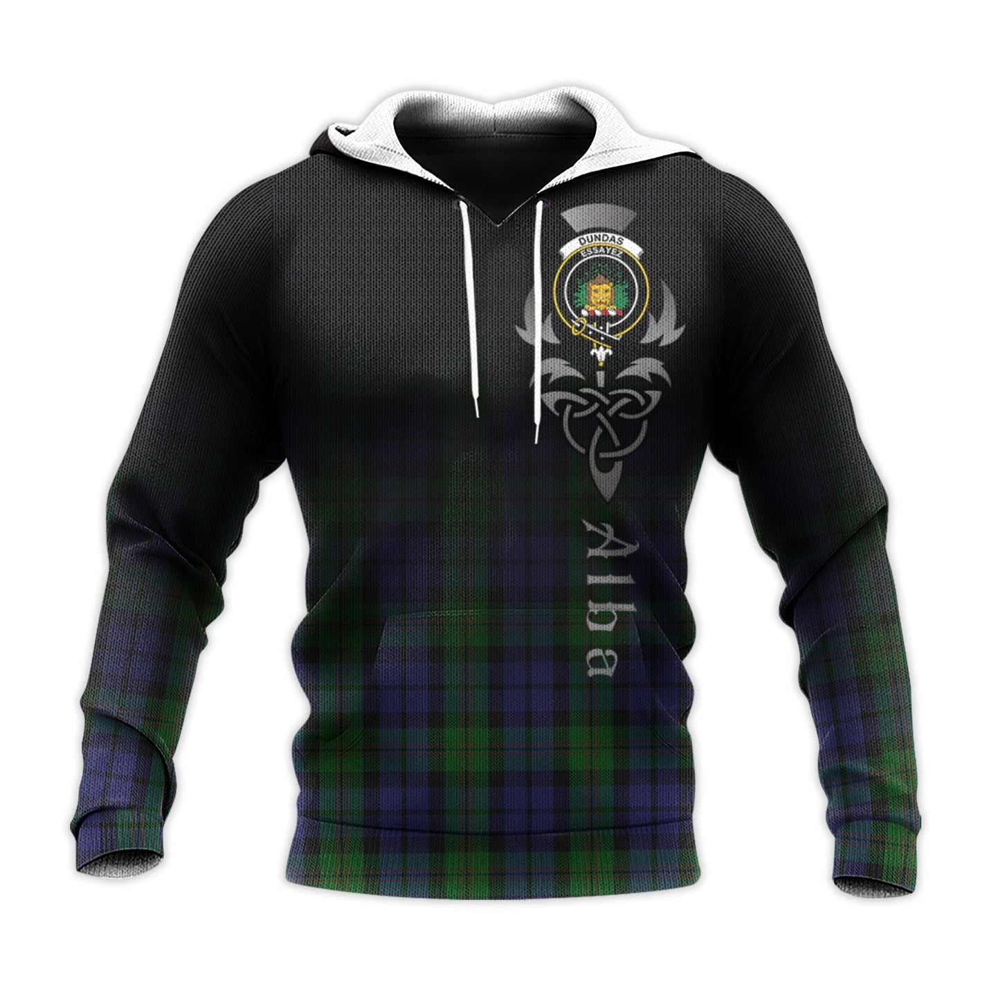 Printivon Dundas Tartan Crest Alba Celtic Hoodie