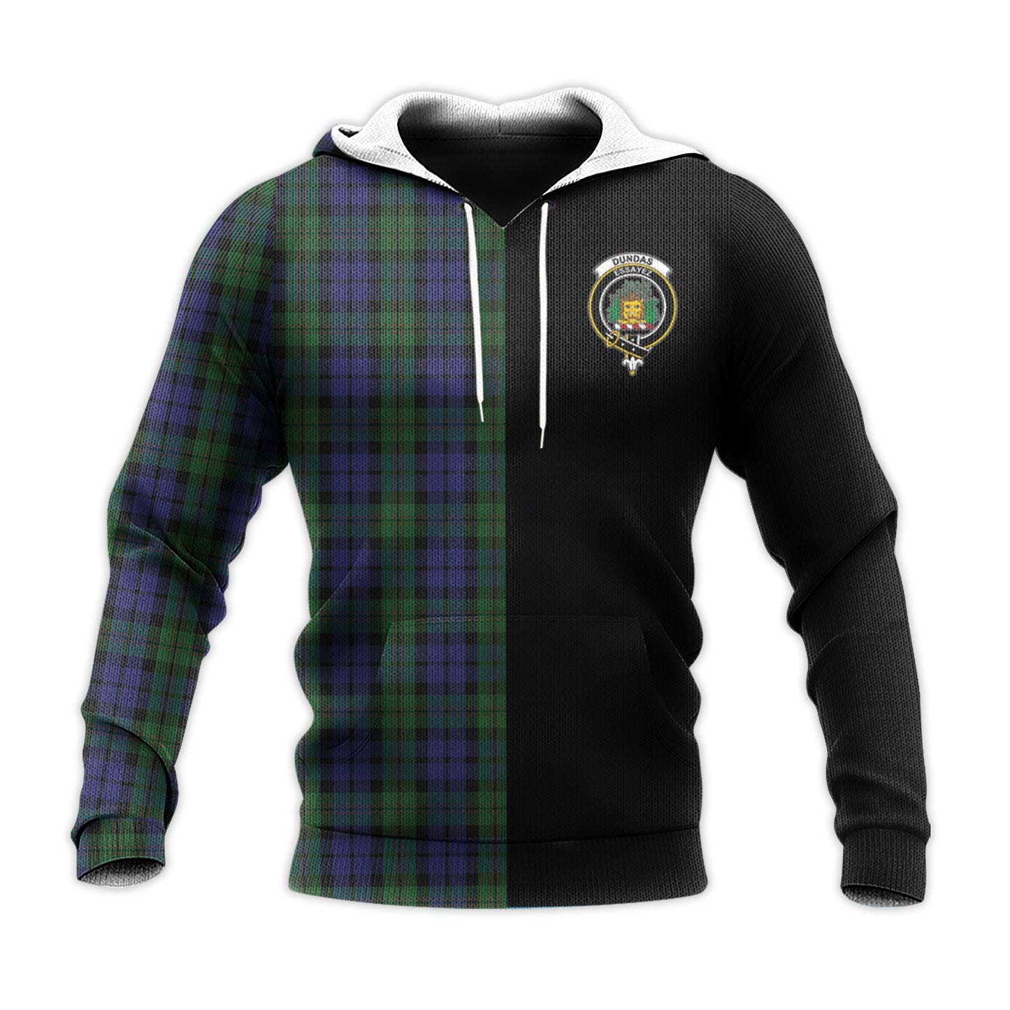 Printivon Dundas Tartan Personalize Half Hoodie