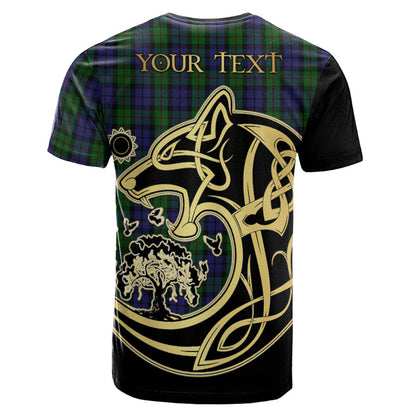 Printivon Dundas Crest Celtic Wolf Tartan T Shirt Custom Your Text