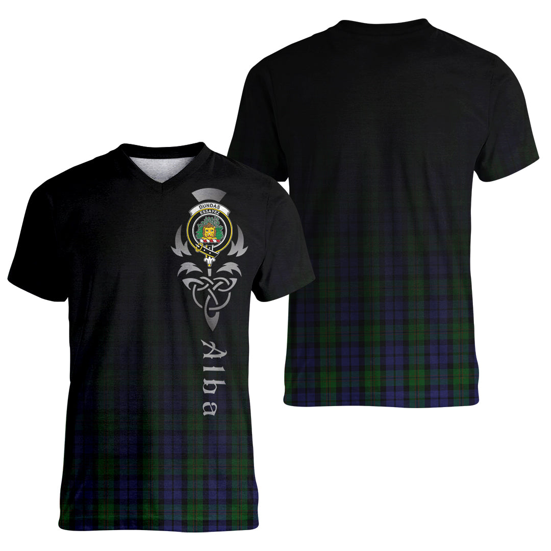 Printivon Dundas Tartan Crest Alba Celtic T Shirt