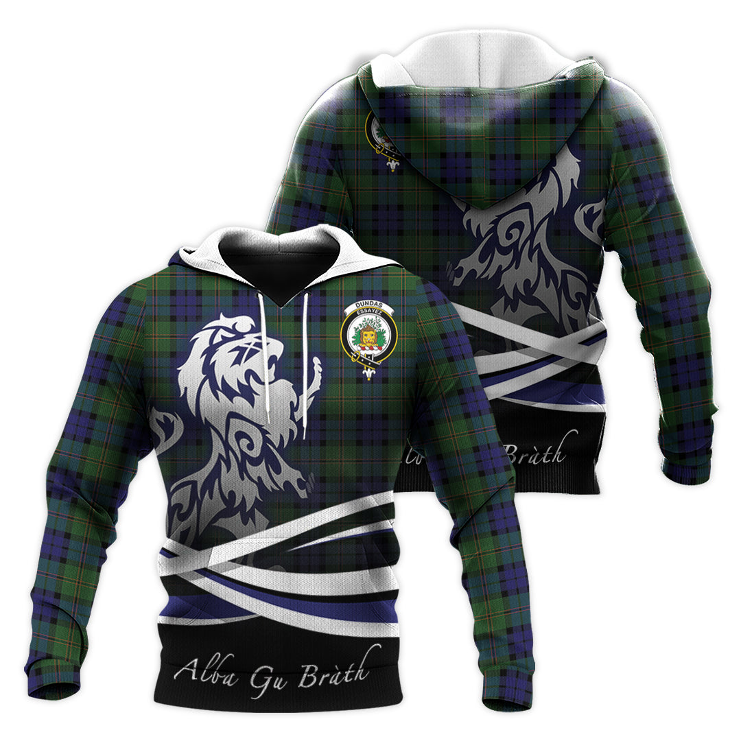 Printivon Dundas Modern Tartan Scottish Lion Hoodie