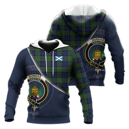 Printivon Dundas Modern Tartan Scottish Crest Hoodie