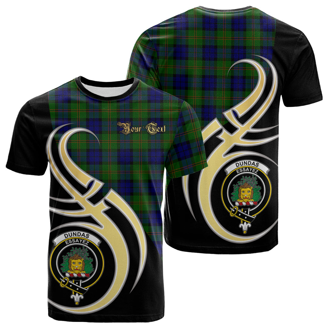 Printivon Dundas Modern Tartan Crest Believe In Me T Shirt