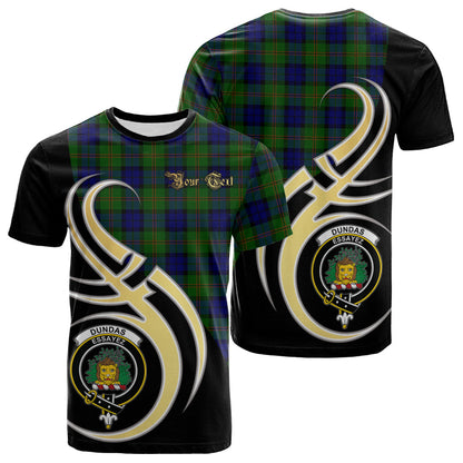 Printivon Dundas Modern Tartan Crest Believe In Me T Shirt