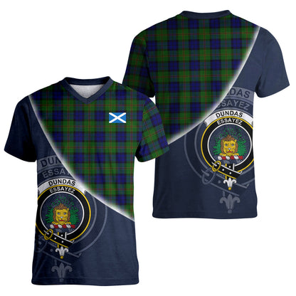 Printivon Dundas Modern Tartan Scottish Crest T Shirt