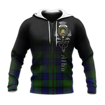 Printivon Dundas Modern Tartan Crest Alba Celtic Hoodie