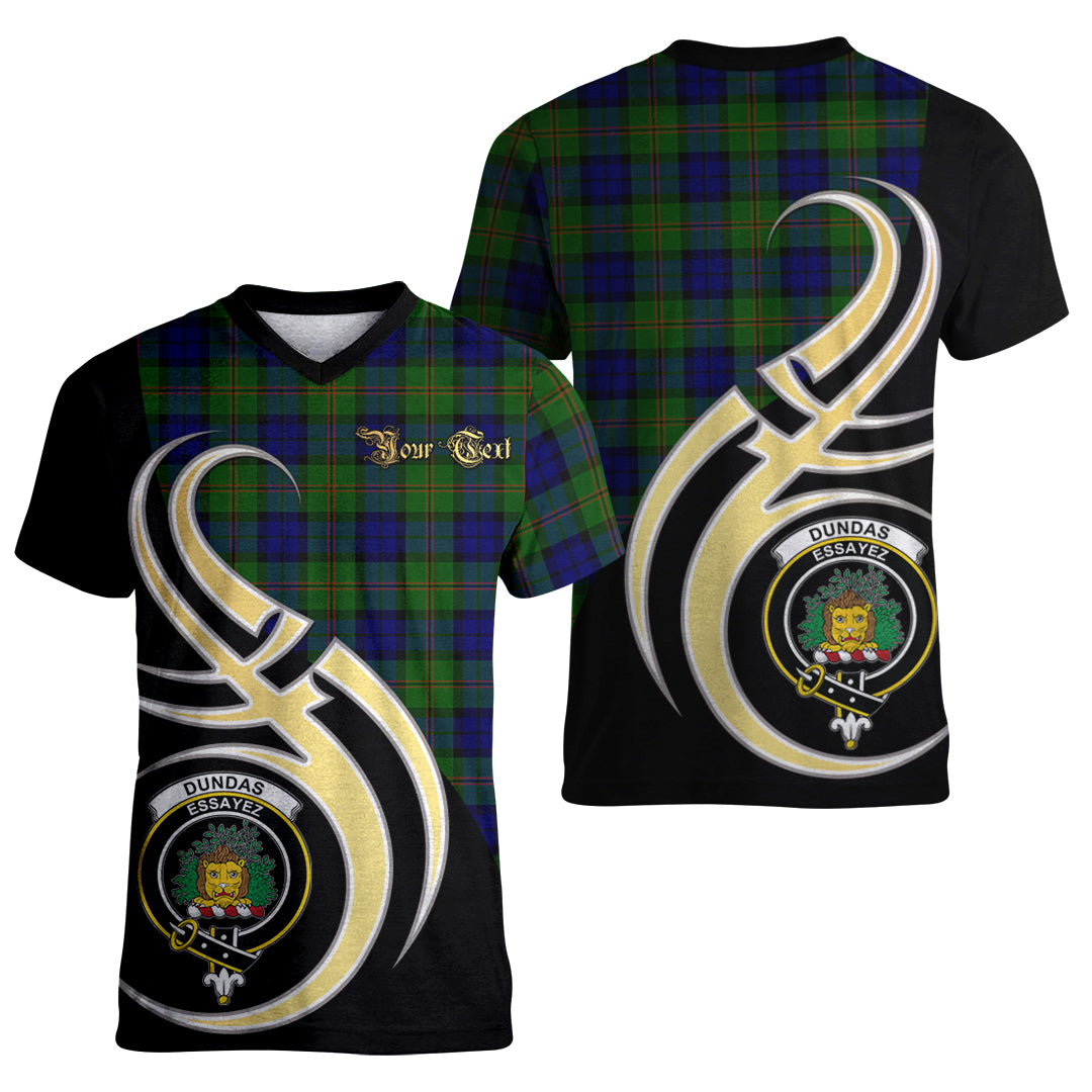 Printivon Dundas Modern Tartan Crest Believe In Me T Shirt